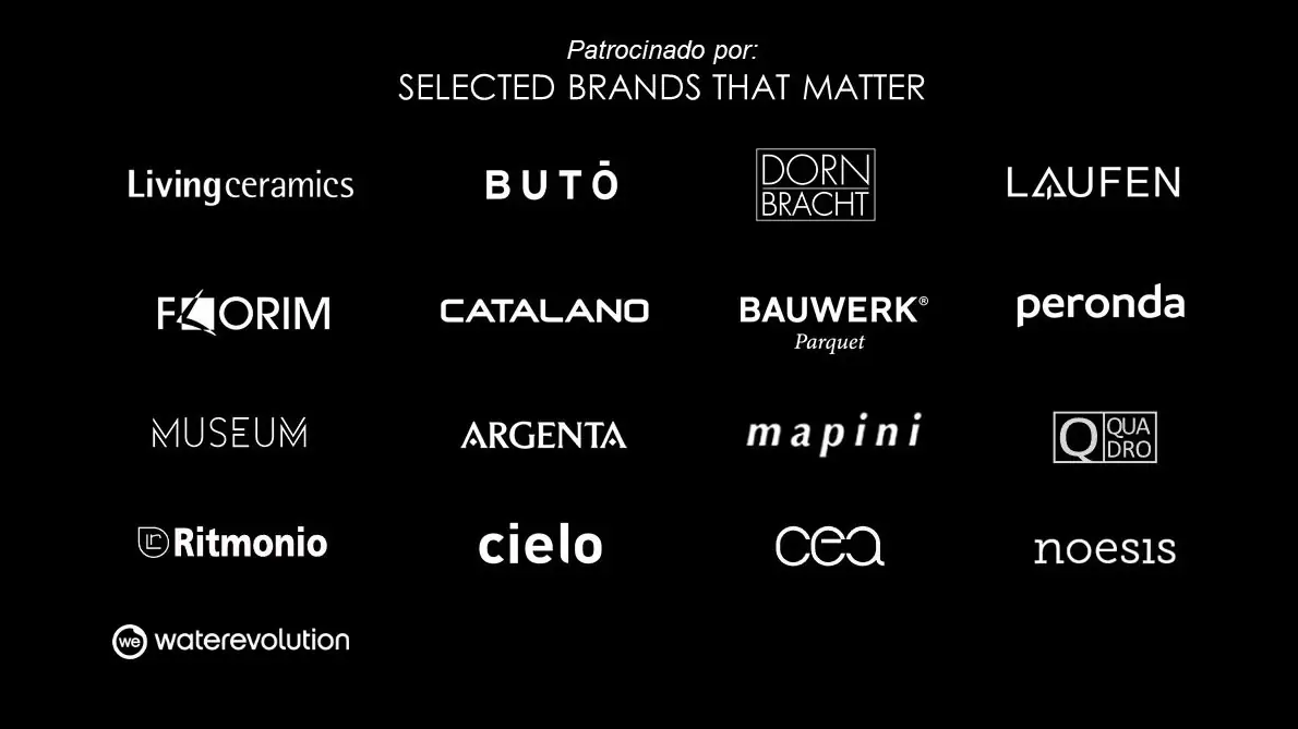 Logotipos de las diecisiete marcas patrocinadoras del workshop sobre fondo negro
