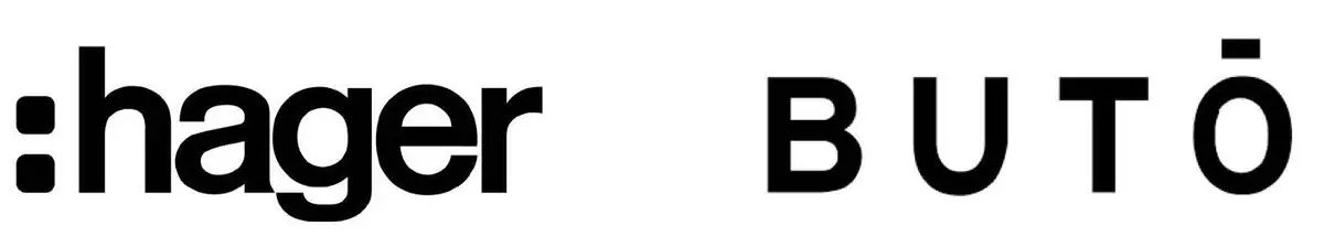 Logos of Hager and BUTO, sponsors of the event
