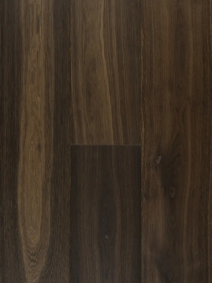 Sample of fumed oak boards in a dark brown