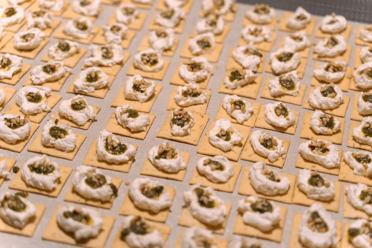 Tray of canapés served during the reception